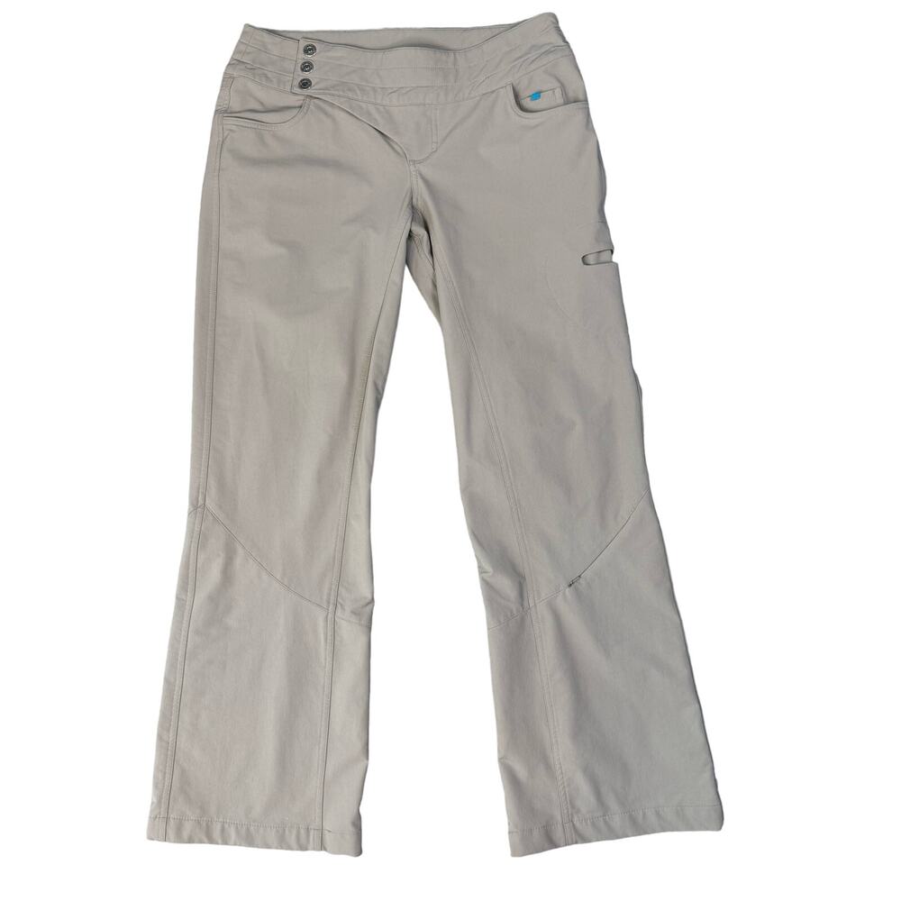 Lululemon Cream Windbreaker Trail Hiking Pants Womens Mid Rise Wide-Leg Stretch